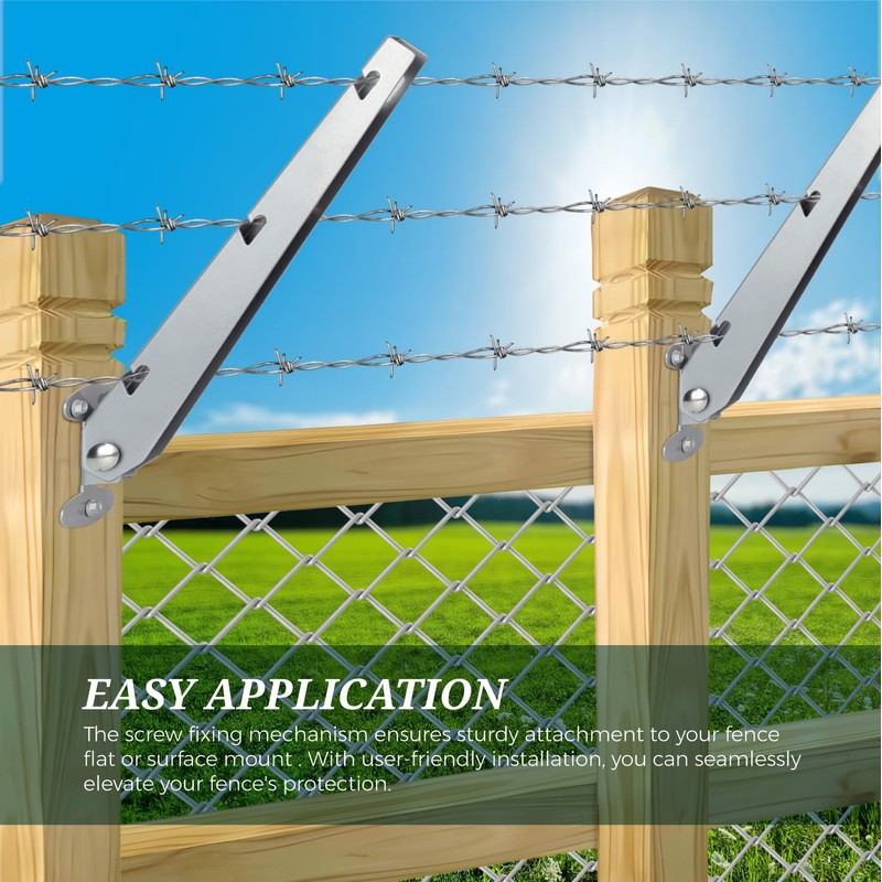 18 Pack Barbed Wire Extension Arms for Wooden Fence Posts,