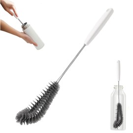 16 inches Long Handle Black Bottle Cleaning Brushes - Perfect for Baby Bottles, Sports Bottles, Glassware, Mugs, Jars, and Stemware (1-pc)