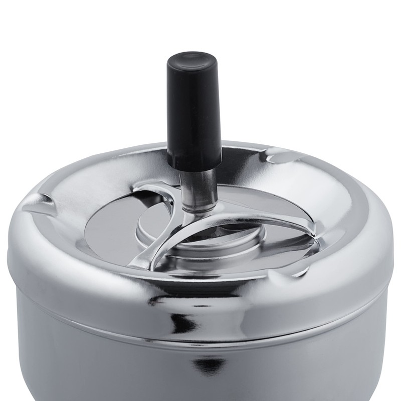 Relaxdays Ashtray with Spin Lid, Metal, Outside, Inside, HxD: 10.5