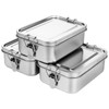 2/3 Pcs 850ML Stainless Steel Food Storage Container Set with
