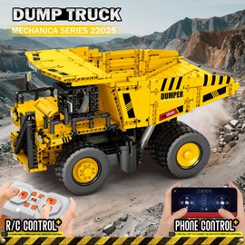 Reobrix Building Set for Adults with Control Remote STEM Gifts for Boys Age 14 and up, Mining Dump Truck Collectible Model for Kids Birthday, Heavy-Duty Construction Vehicle Building Toys Kit 22025