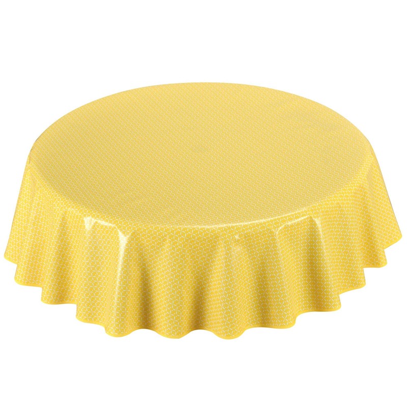Home Direct Oilcloth Tablecloth Washable Round 140 cm Yellow