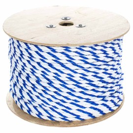 West Coast Paracord Twisted Polypropylene Pool Rope - 3 Strand Polypro Cord - Lightweight Utility Rope for Safety Lines, Pool Lanes - Blue and White (3/8 Inch x 600 Feet)