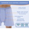 1-Pack Men's Navy Check Regular Absorbency Incontinence 2-in-1 Boxers 3X