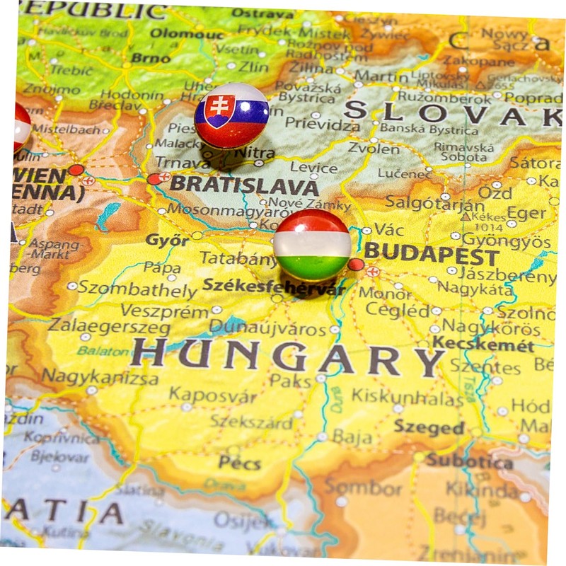 Operitacx 291 Pcs Flags Push Pins, National Flag Pins thumb