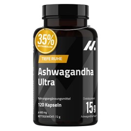 Ashwagandha Ultra Shoden 35% Withanolide - 15,000 mg Equivalent Per Serving - High Dose Ashwagandha Capsules for Sleep, Energy & Cortisol Balance - 120 Vegan Capsules - Nyvos