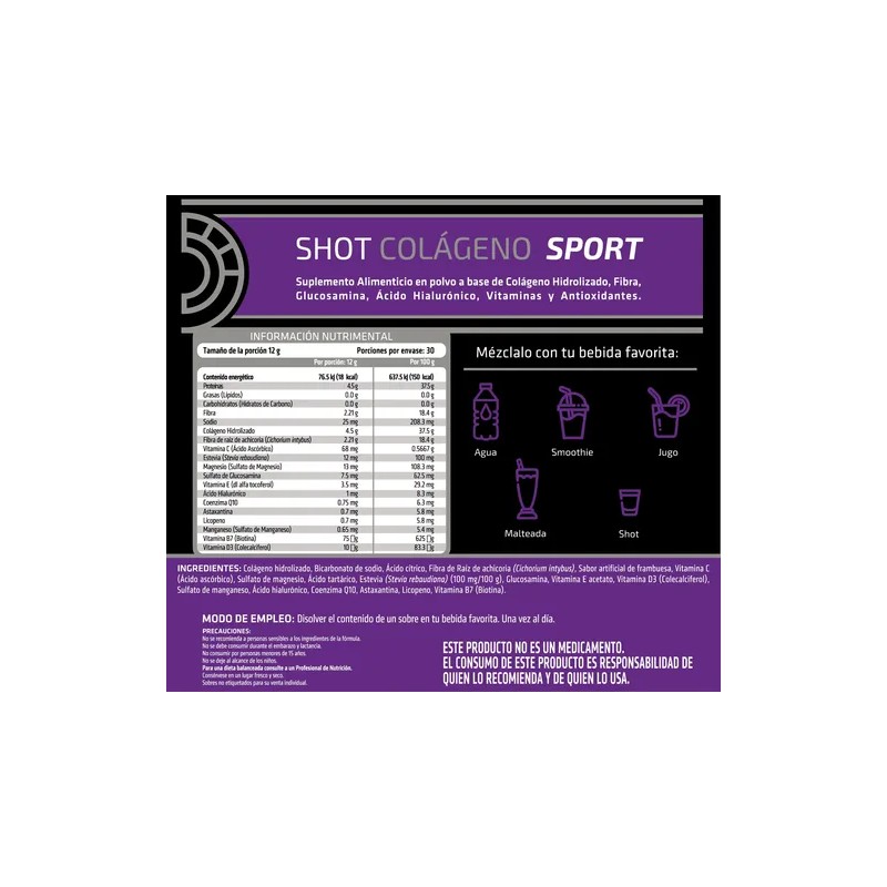 Shot Colágeno Sport Suplemento Healthaddiction Efervescente