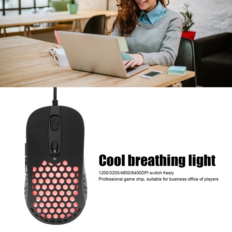 Gamer Wired Mouse X8 Hole Luminous Hollow RGB Computer Accessory