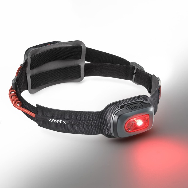 AMPEX Head Lamp - Comfortable, Waterproof Headlamp Rechargeable with Bright