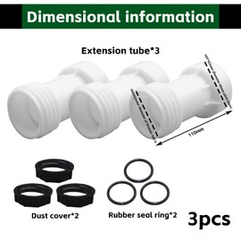 IBC Tank Accessories, Pack of 3 IBC Adapter S60 x 6 Spacer Extension, IBC Container Accessories with Seal, IBC Tank Connector for Rainwater Tank, Garden Hose