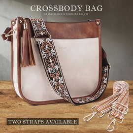 4053 Women's Elegant Crossbody Bag For Women Leather Hobo Handbag Wallet Set With 2count Adjustable Guitar Leopard Strap hkclufbag crossbody purses 2025:_Deepbrown