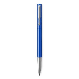 Parker Vector Premium Rollerball Pen - Blue Barrel with Chrome Trim - Black Ink - Gift Boxed