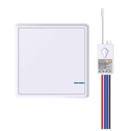 SuperInk Wireless Lights Switch Kit, No Wiring Remote Switch, No WiFi Needed, Outdoor 1900ft Indoor 229ft Remote Control Lighting Fixture for Led Light, Ceiling Lights and Lamps, IP66 Waterproof