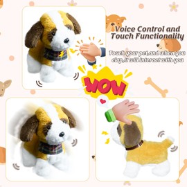 lonfypeng Puppy Toys for Kids, Toy Dogs That Walk and Bark, Walking Dog Toy for Kids with Leash, Interactive Stuffed Puppy with Remote Control, for Girls and Boys Aged 3-7 Year Old