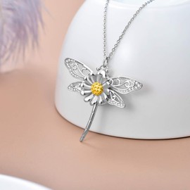 LONAGO Dragonfly Photo Locket Necklace That Hold Two Pictures Photo Locket Pendant for People Dog Cat Picture Memorial Gift for Women