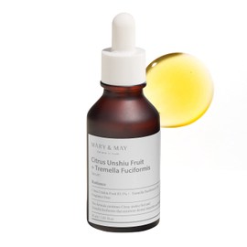 Mary&May Citrus Unshiu Fruit + Tremella Fuciformis Serum 1.01 Fl Oz / 30ml | VItamin Serum, Improves Skin Tone and Blemish, Recovering Glowy and Transparent Skin, Fragrance Free | EWG Green