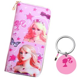 JAHEMU Princess Purse Kids Cartoon Keyring Zipper Wallet Girls Birthday Gift, pink, Modern
