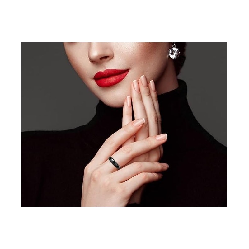 Non fading glossy plain circle fashionable stainless steel couple ring