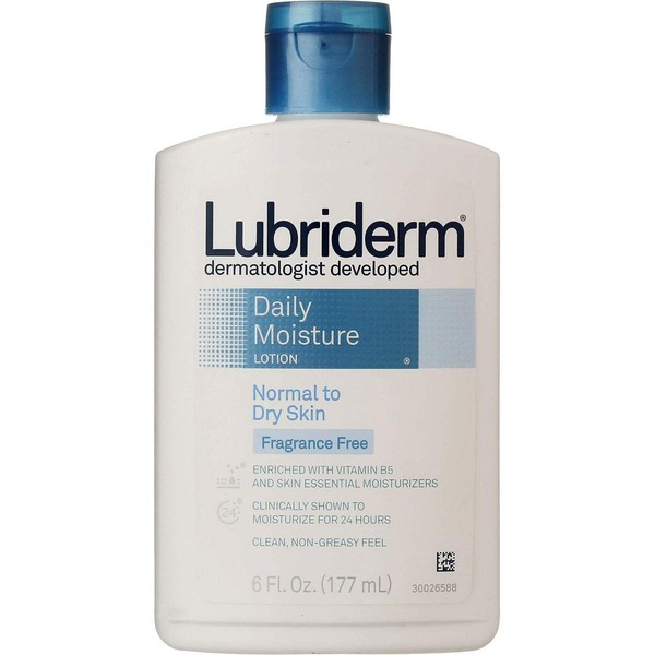 Lubriderm Daily Moisture Lotion Fragrance Free 6 oz (Pack of