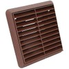Brown Fixed Louvered Wall Vent Grille 100mm / 4" Spigot