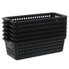 Idotry 6-Pack Slim Plastic Storage Trays Baskets, Black Small Storage