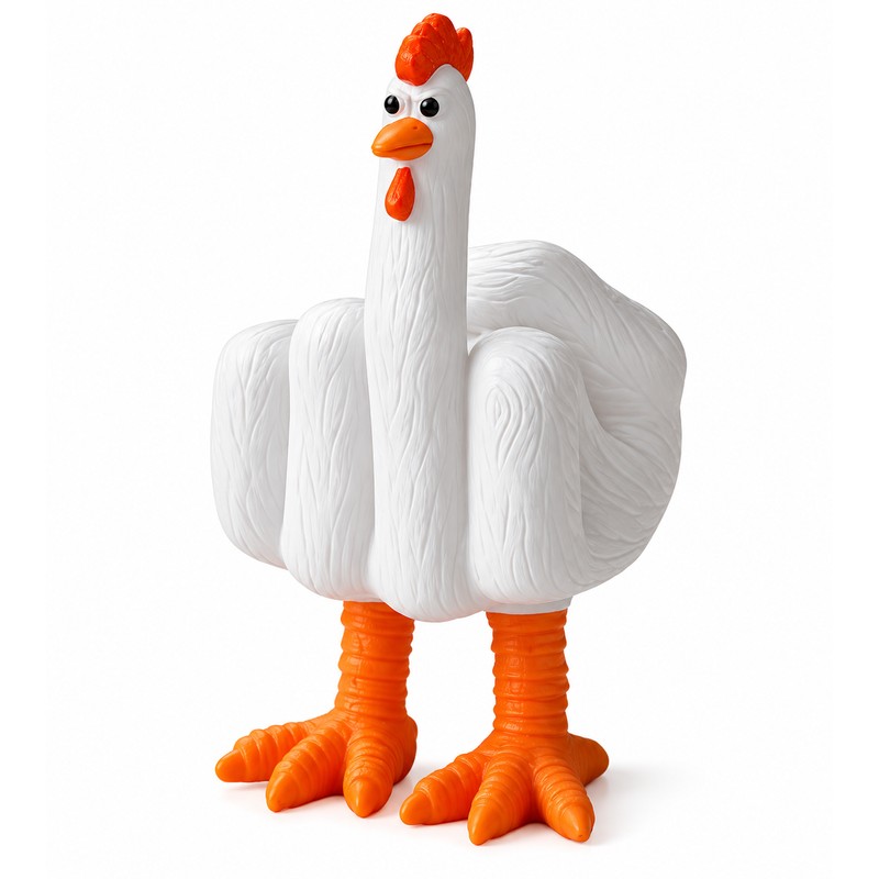 Duck You Gesture Resin Statue – Funny Middle Finger Duck