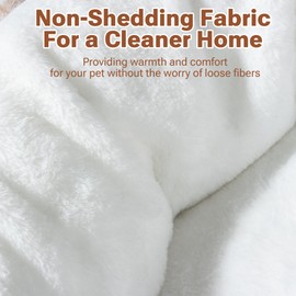 Purrzone Cat Bed Donut 22 Inches Dog Beds for Indoor Calming, Round Pet Bed for Puppy and Kitten, Washable Cover, Anti Slip Bottom, White, Medium