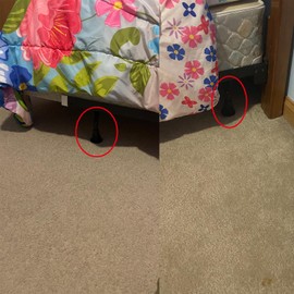 ELEPFEET 4PCS Steel Stem Plastic Replacement Bed Frame Feet Glide Legs for Bed Frame(Twin Full Queen King Cal-King)