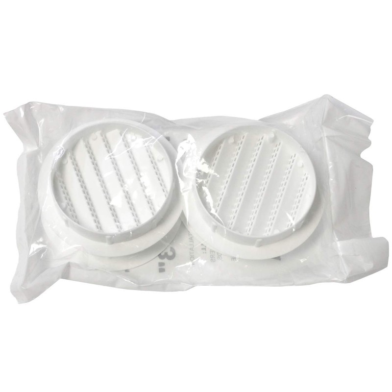 3" White Plastic Round Soffit Vents (Pack of 4)