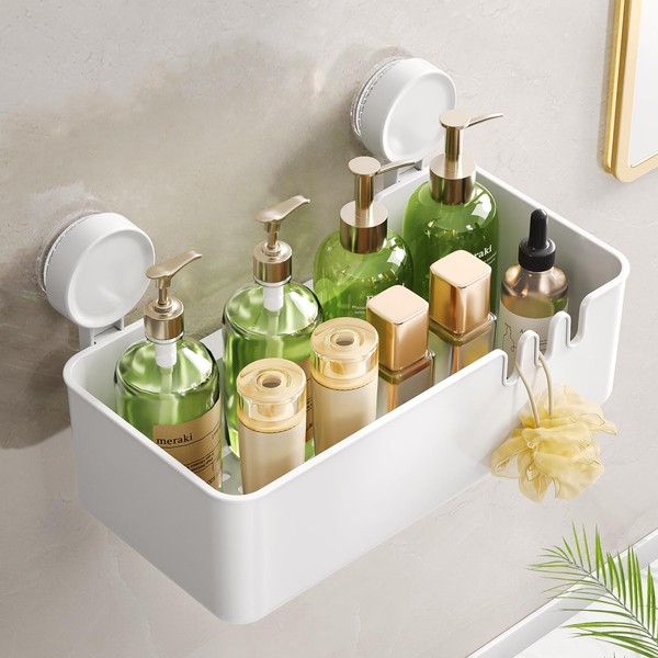 Luxear Suction Shower Caddy,Suction Cup Bathroom Caddy Shelf Removable Powerful