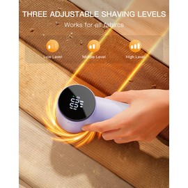 Rechargeable Fabric Shaver antime Electric Lint Remover Lint Shaver with Digital Display, Sweater Shaver with 6-Leaf Blades, 3 Speeds Defuzzer for Removing Fuzz from Clothes, Furniture, Blanket