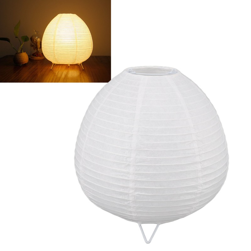 Lantern Table Paper Lamp Warm Light E14 Bulb Simple Installation
