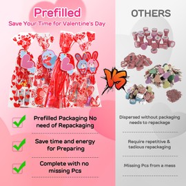 TOY Life TOY Life Valentines Day Gifts for Kids Classroom 196 Pcs Valentines Day Party Favors Bulk 28 Pack Valentines Day Goodie Bags Stuffers Fillers with Valentines Day Cards for Valentine Kids Exchange