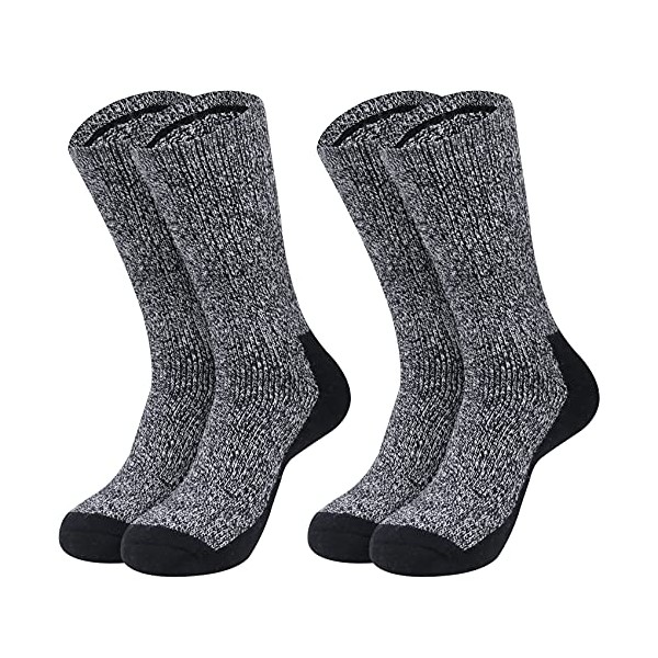 2 Pack Merino Mens Wool Socks , Winter Warm Thermal Socks for Men Cold Weather(1M)