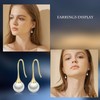 JAXXEL White Pearl Earrings for Women,Trumpet Pearl Drop Earrings 18K