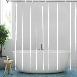 YISURE Long Shower Curtain 200cm Drop, Clear Plastic Shower Curtain Liner for Bathroom, PEVA Vinyl Waterproof Shower Curtain with 3 Heavy Magnets 180x200cm