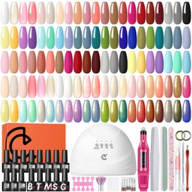 COSCELIA 53ps Gel Nail Polish Kit with U V light and Drill Starter Kit 35 Summer Colors Gel Polish 5pcs Top Base Coat LED Lamp Nail Art All Seasons Gel Manicure Kit Gifts for Women
