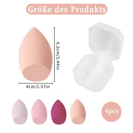LBJFYHJN 4-Piece Make Up Set, Multi-Colour Make Up Sponge & Beauty Egg, Latex-Free Beauty Blender with 1 Sponge Holder, Dry & Wet, Super Soft Sponge for Foundation, Powder