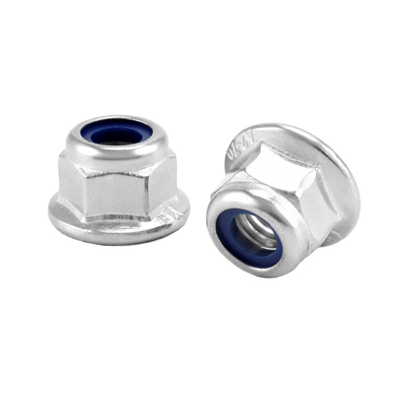 QWORK® 25PCS M6 Lock Nut with Nylon Insert - 304