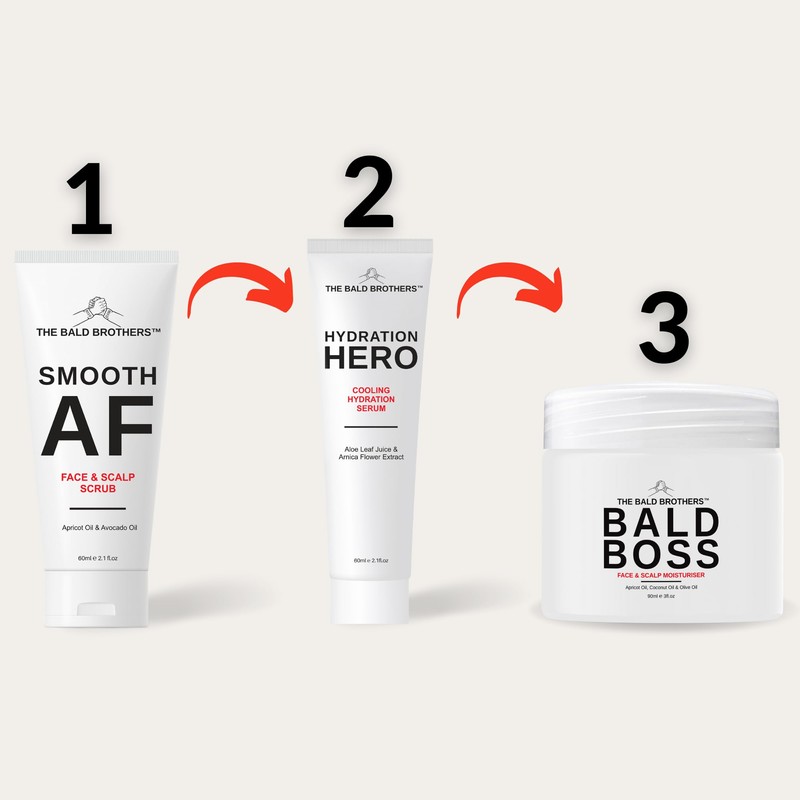 The Bald Brothers 3 Piece Full Bald Head Care Set
