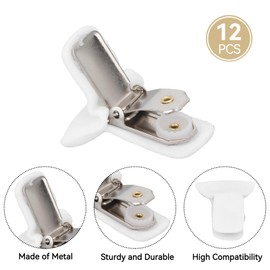12pcs Padded Comforter Clips, White Padded Duvet Clips Quilt Fixing Clips Blanket Fasteners Clamps to Secure Bedding for Preventing Comforter from Shifting Inside
