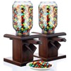 Maxdot 2 Pcs Wooden Candy Dispenser Machine Wood Cereal Storage