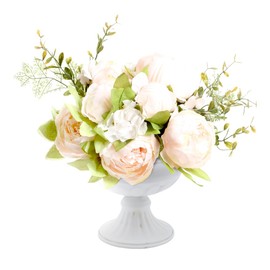 Koyal Wholesale 6.2" D x 4.72" H White Ribbed Pedestal Decorative Bowl and Vase, Fluted Pedestal Centerpiece, Wedding Decorative Compote Bowl, Catch All, Small, Bulk Pack 10