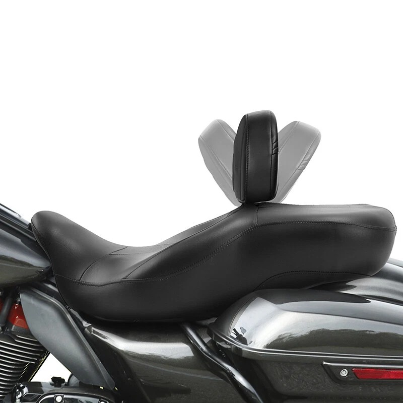 TCMT Black Front Rider Driver Backrest Pad Fit For Harley