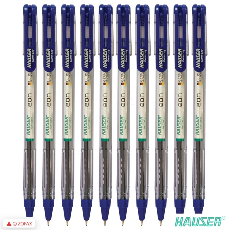 HAUSER Eon 10 x 0.7mm BLUE Smooth Ballpoint Pens Triangular