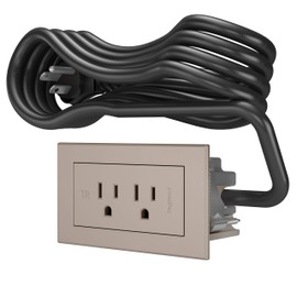 Legrand Wiremold RD2RNI radiant Furniture Power Center, Recessed Power Strip, 2 Outlets, 6 Foot Cord, Nickel