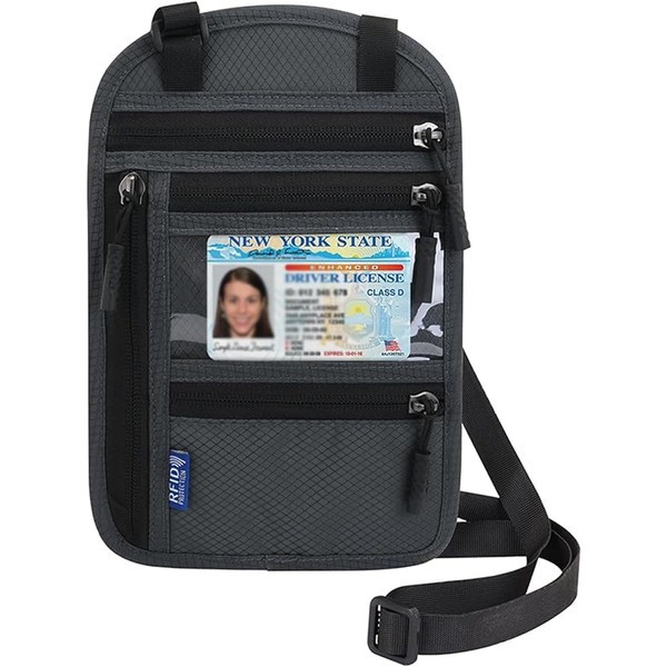 HKYLRAT Travel Neck Wallet with RFID Blocking for Women &