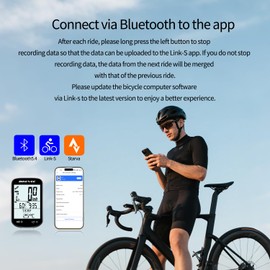 Bikevee Wireless GPS Cycle Computer, Bicycle Speedometer & Odometer, Auto Backlight & Auto Shutoff, IPX7 Waterproof, 2.6 Inch FSTN Glass LCD with Dual Mount, 10 Languages, Five Star GPS Positioning