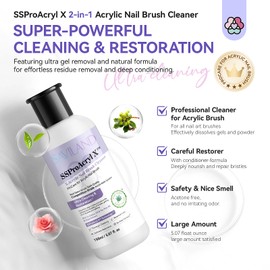 SAVILAND Acrylic Nail Brush Cleaner: 5 OZ Large Capacity Acrylic Brush Cleaner Castor Oil Nail Brush Cleaner Conditioner Restorer with Nail Cleaning Pads & Dappen Dish for Acrylic Nails Home Salon DIY