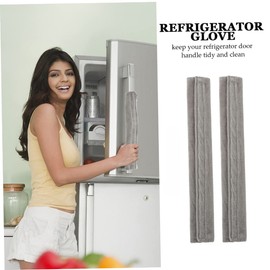 TEHAUX 6pcs Washable Refrigerator Handle Covers Non Slip Appliance Protector for Fridge and Oven Elegant Kitchen Fits Long Handles Grey Color